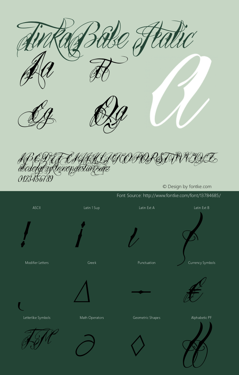 TinkaBabe Italic Version 1.000图片样张