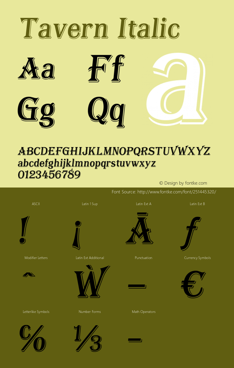 Tavern-Italic Version 1.002图片样张