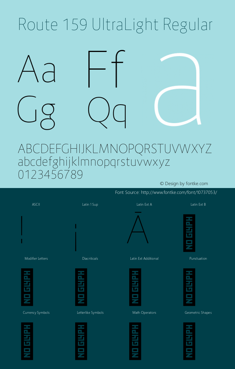 Route 159 UltraLight Regular Version 1.000图片样张