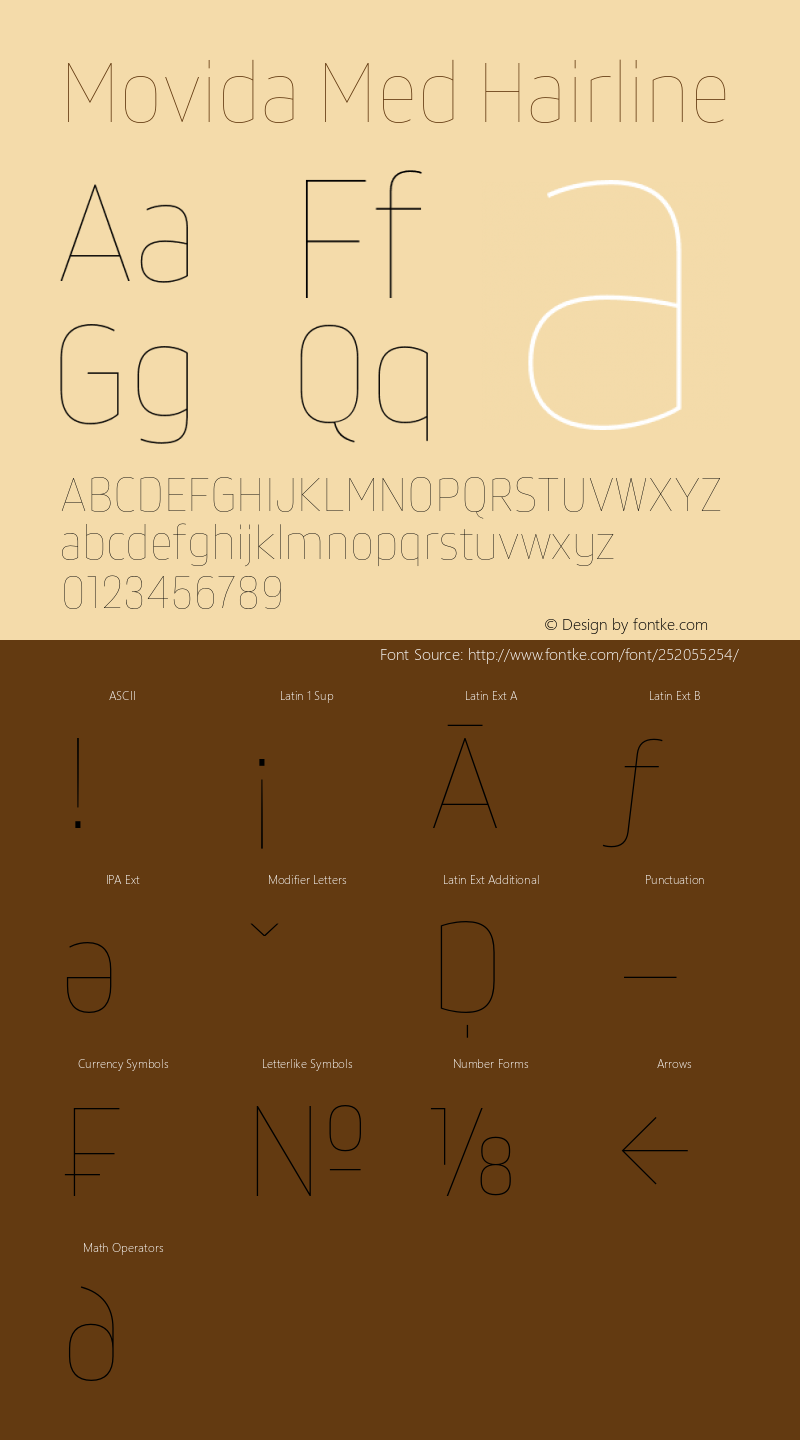 Movida Med Hairline Version 1.000;Glyphs 3.1.2 (3151)图片样张