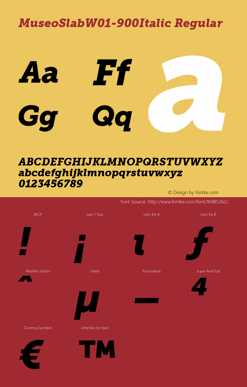 MuseoSlabW01-900Italic Regular Version 1.1图片样张