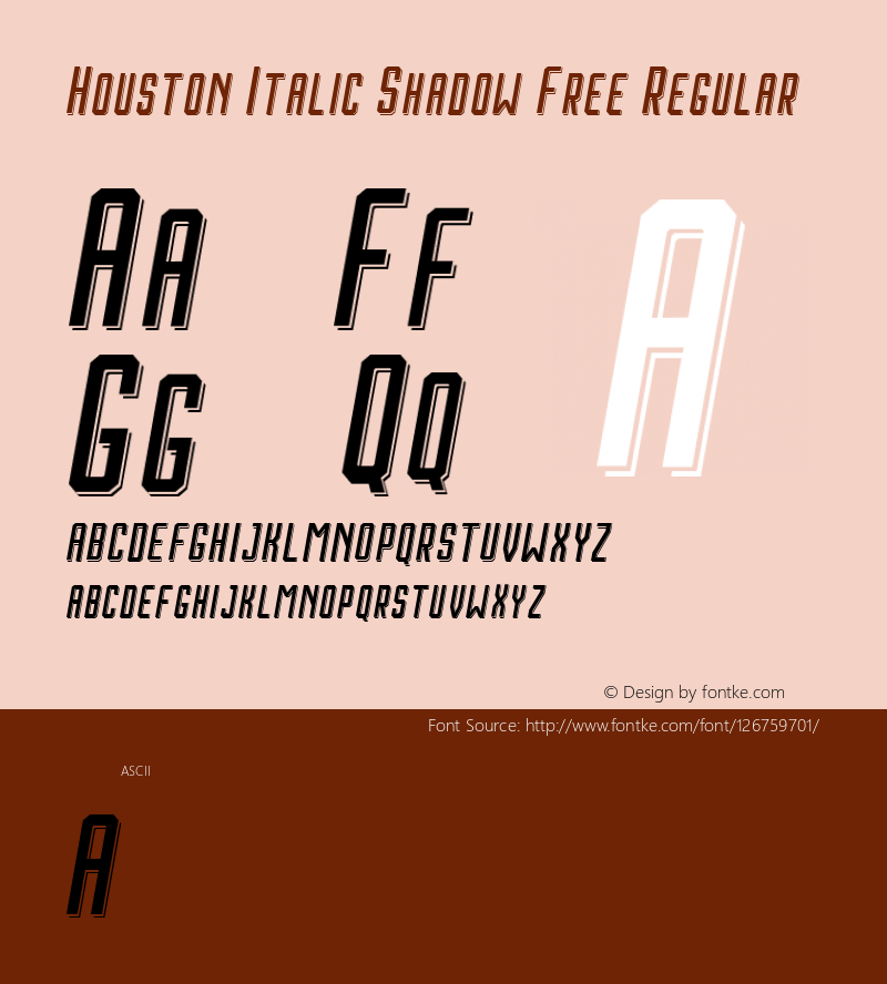 Houston Italic Shadow Free Version图片样张