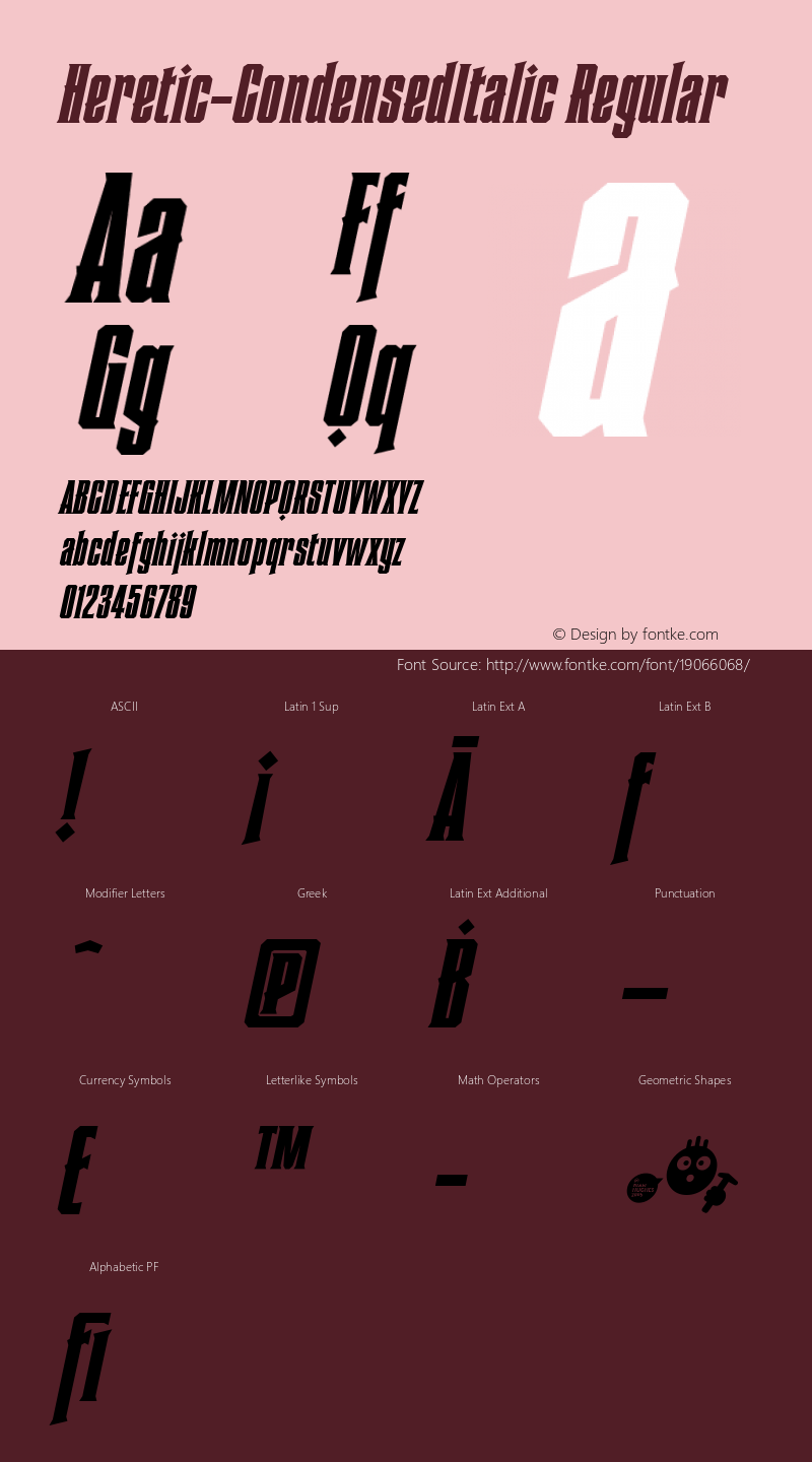 Heretic-CondensedItalic Regular Version 2.000;com.myfonts.easy.device.heretic.condensed-italic.wfkit2.version.42zt图片样张