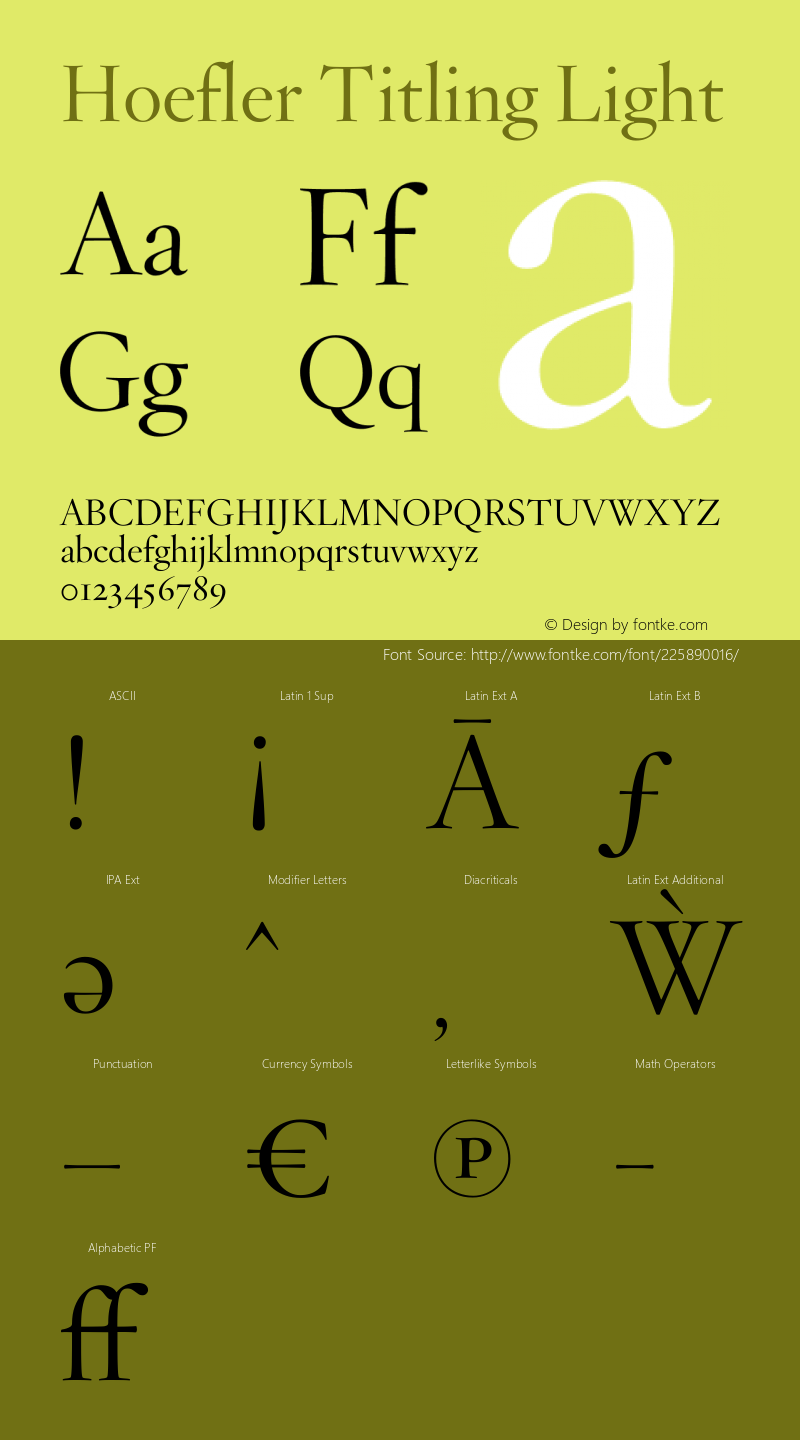 Hoefler Titling Light Version 1.301图片样张