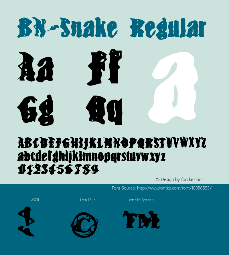 BN-Snake Regular 1999; 1.0, initial release图片样张