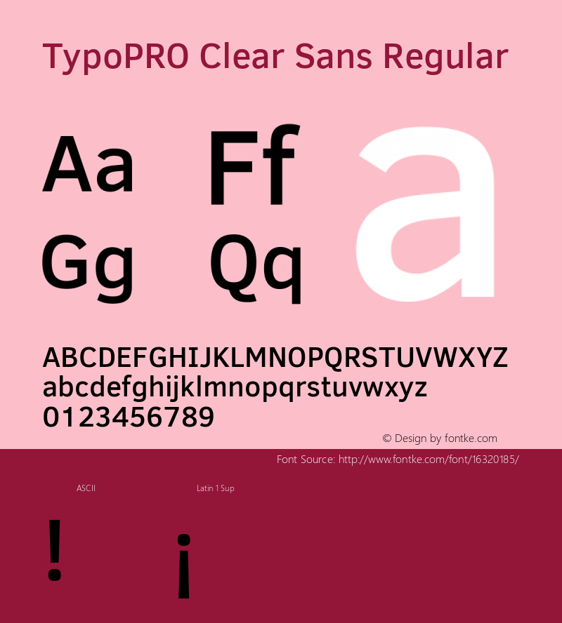 TypoPRO Clear Sans Regular Version 1.00图片样张