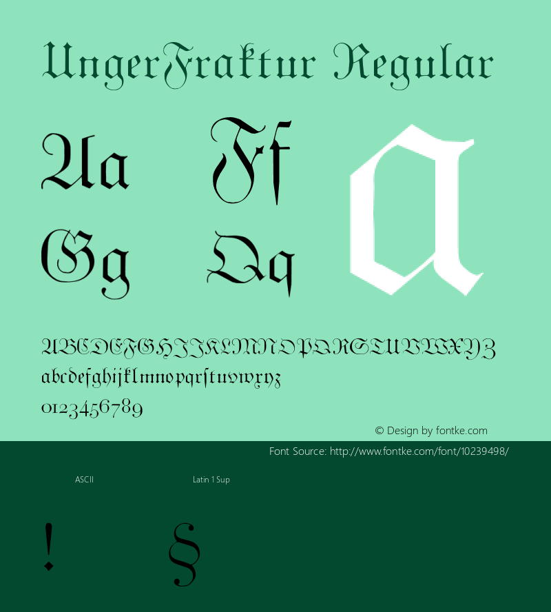 UngerFraktur Regular 001.000图片样张