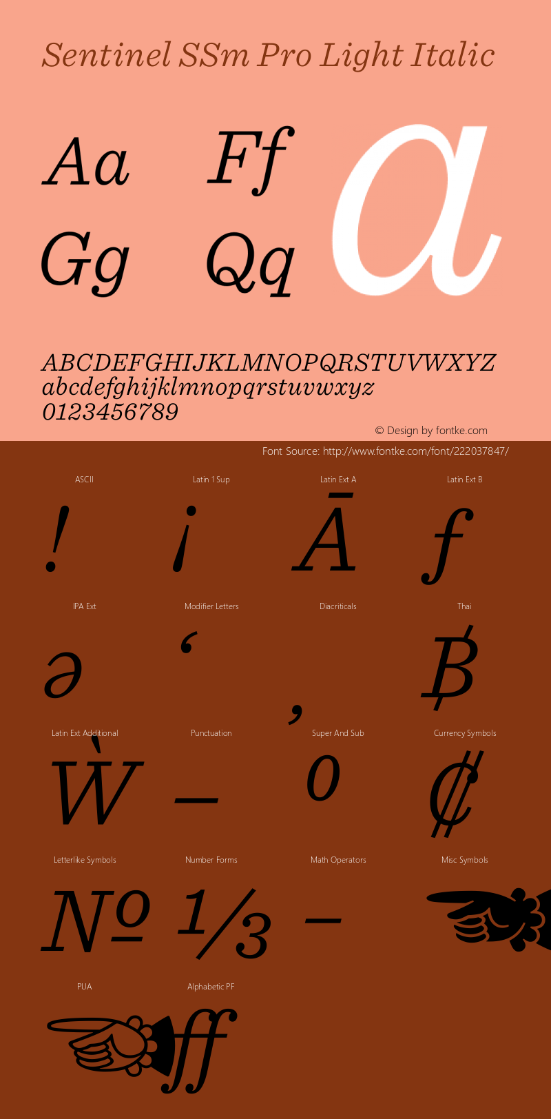 Sentinel SSm Pro Light Italic Version 2.200 Pro图片样张