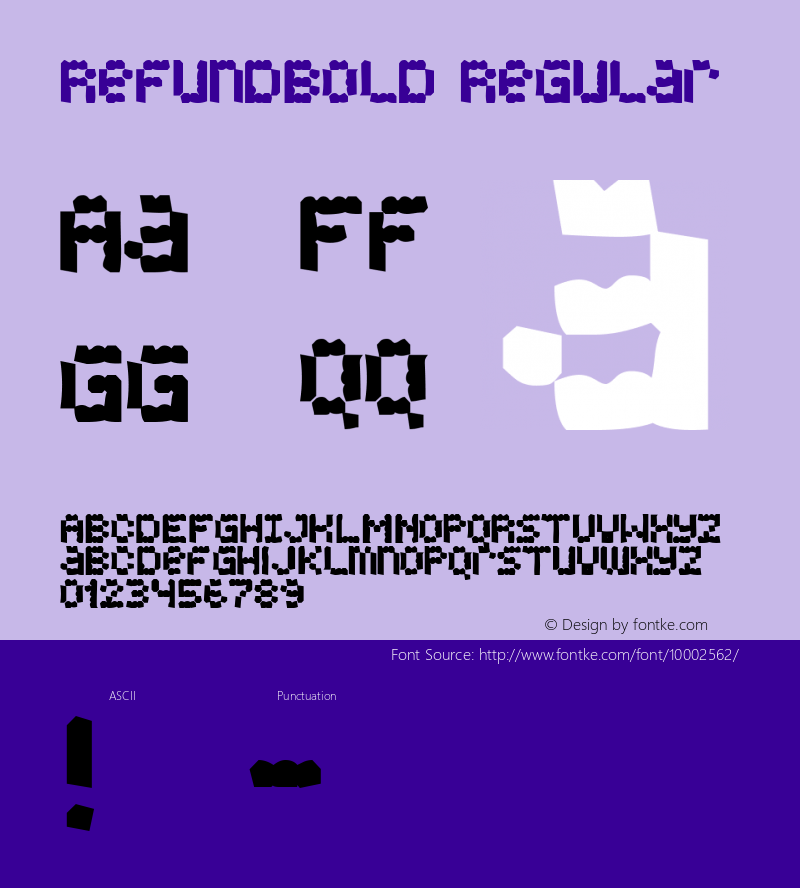 RefundBold Regular Macromedia Fontographer 4.1 1/5/99图片样张