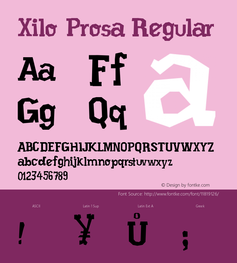 Xilo Prosa Regular Version 1.00 May 31, 2010, initial release图片样张