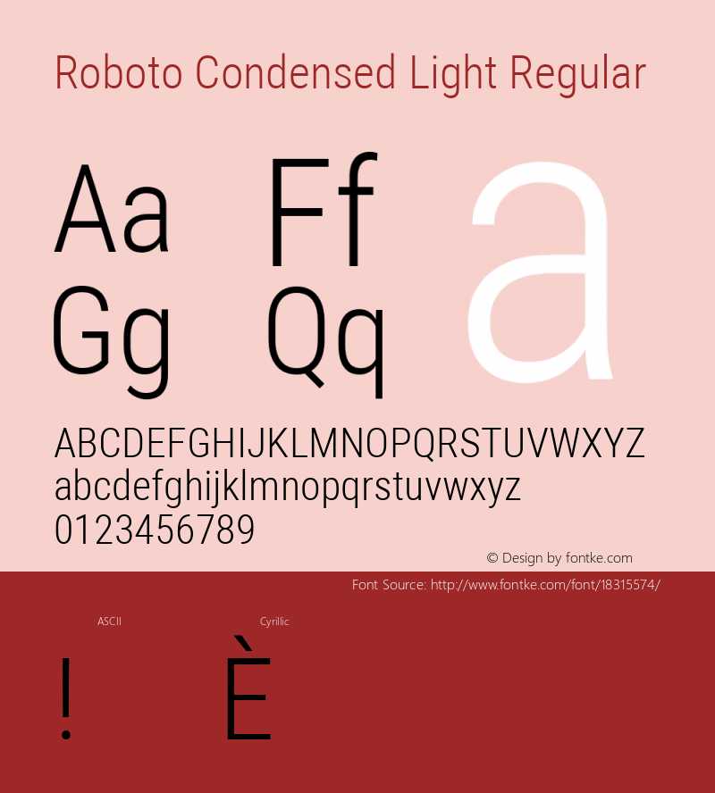Roboto Condensed Light Regular Version 2.134; 2016; ttfautohint (v1.4.1)图片样张