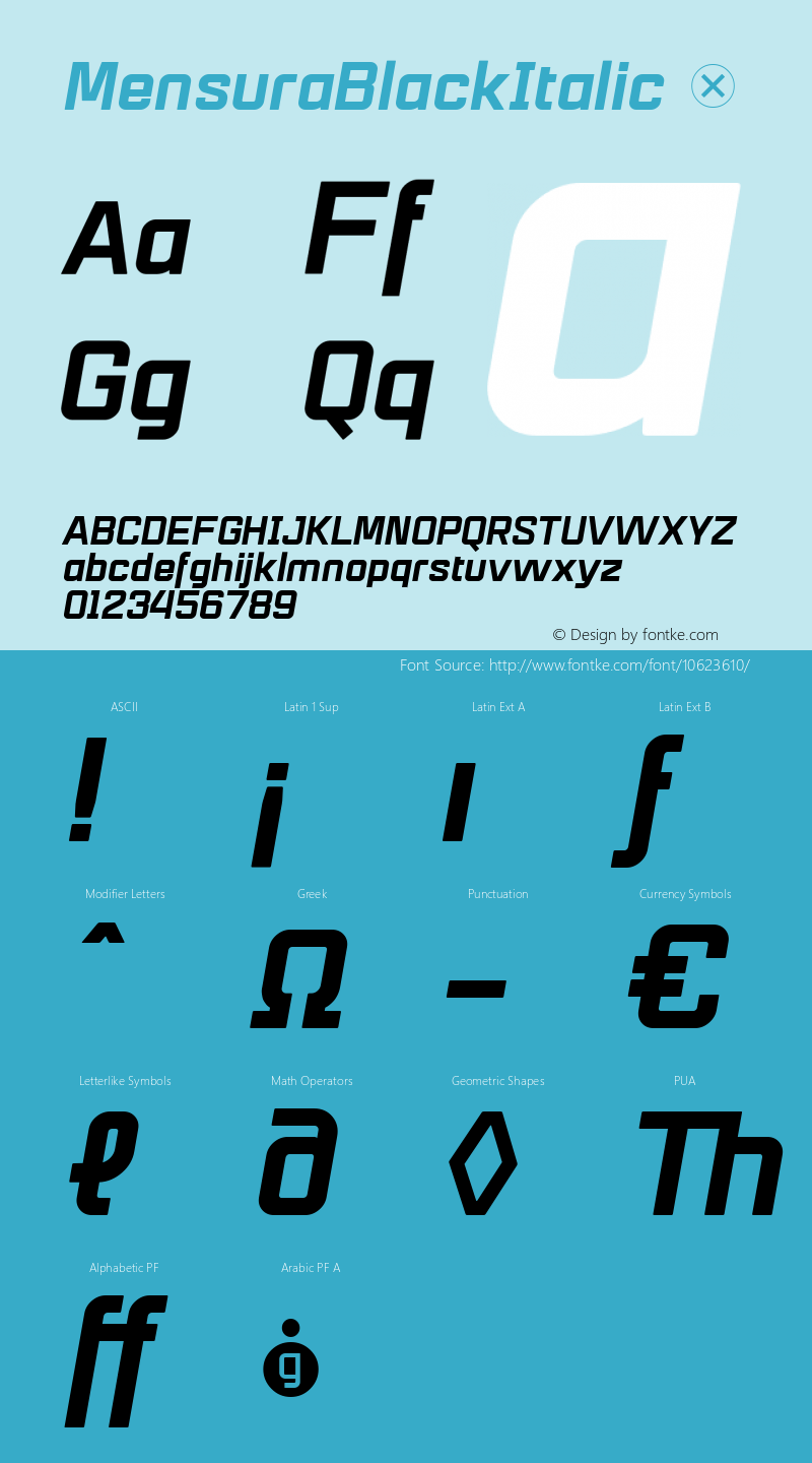 MensuraBlackItalic ☞ Version 001.001 ;com.myfonts.easy.graviton.mensura.black-italic.wfkit2.version.4bZK图片样张