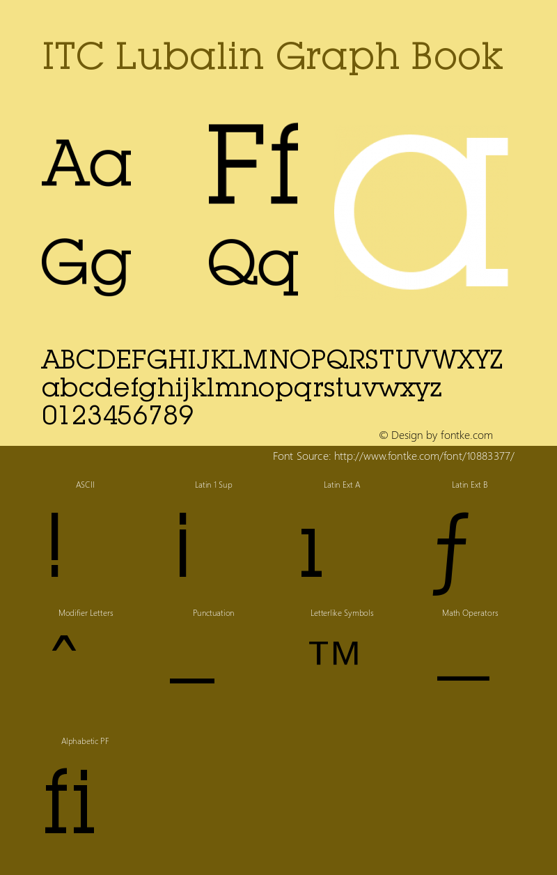 ITC Lubalin Graph Book Version 003.001图片样张