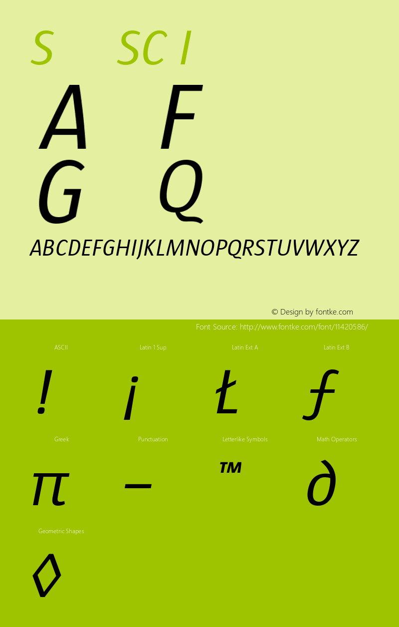 Sun SC Italic Version 001.000图片样张