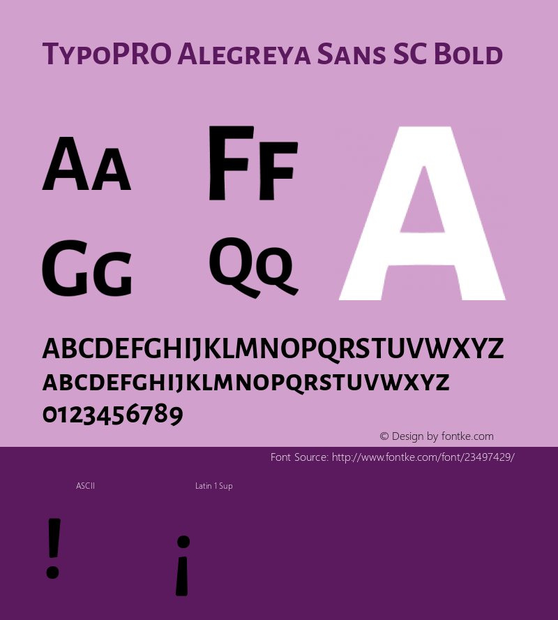 TypoPRO Alegreya Sans SC Bold Version 1.001;PS 001.001;hotconv 1.0.70;makeotf.lib2.5.58329 DEVELOPMENT; ttfautohint (v0.97) -l 8 -r 50 -G 200 -x 17 -f dflt -w G -W图片样张