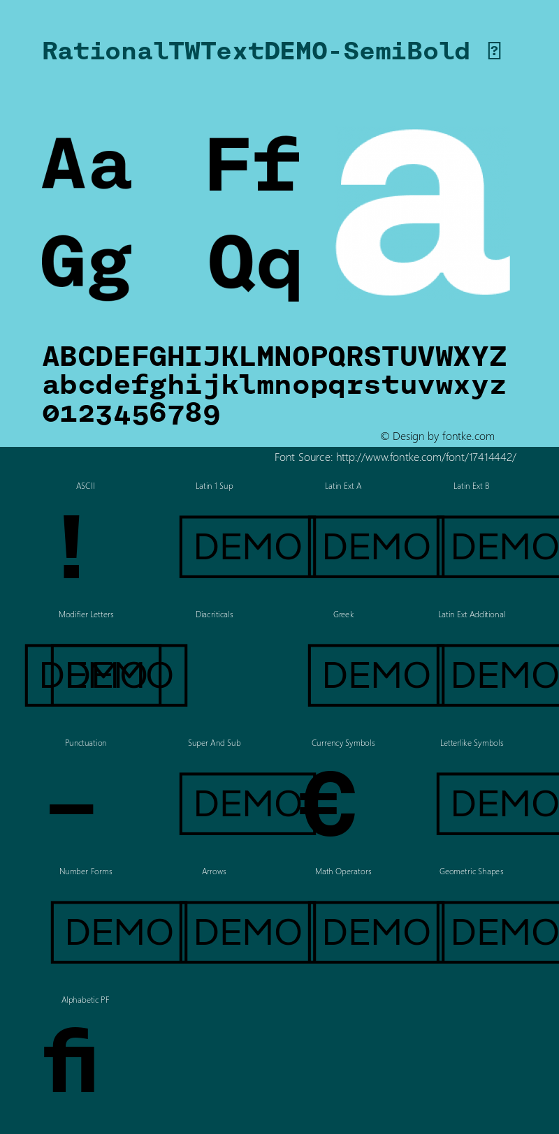 RationalTWTextDEMO-SemiBold ☞ Version 1.000;PS 001.000;hotconv 1.0.88;makeotf.lib2.5.64775;com.myfonts.easy.rene-bieder.rational-tw.text-demo-semi-bold.wfkit2.version.4Bit图片样张