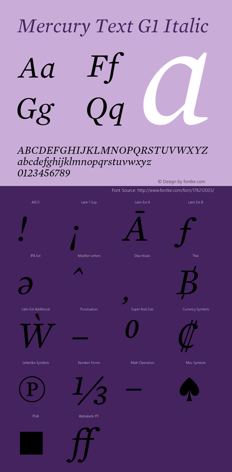 MercuryTextG1-Italic Version 1.200 Pro图片样张