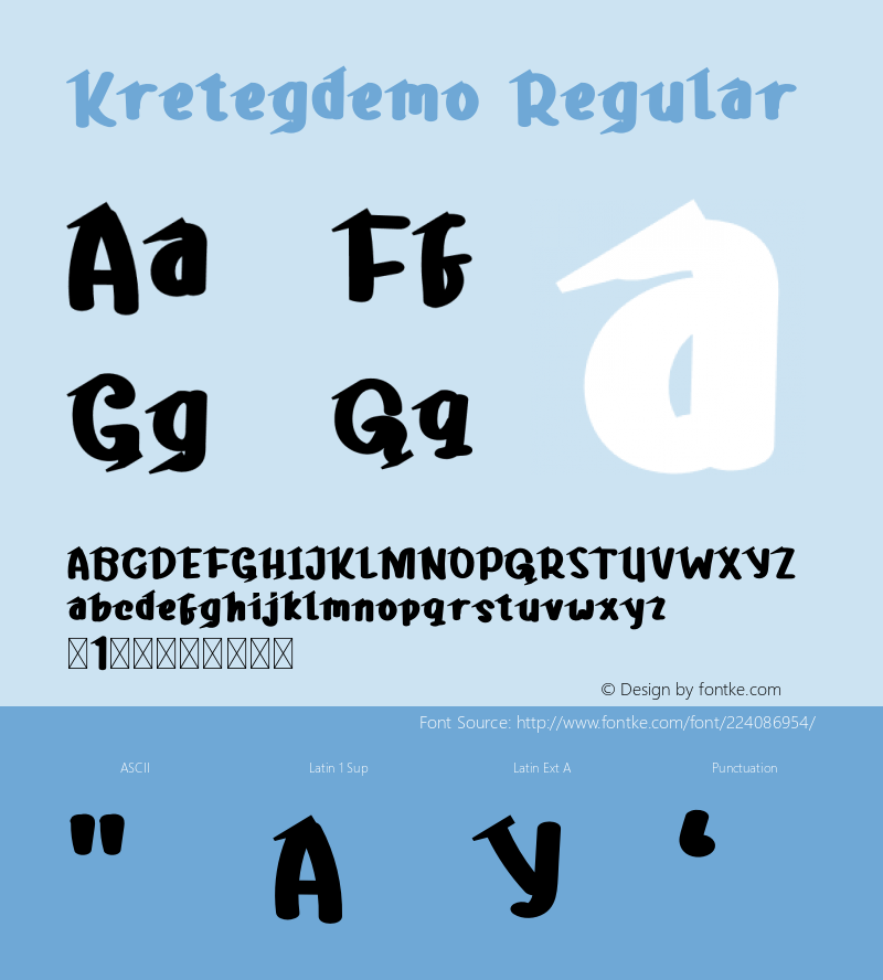 Kretegdemo Version 1.002;Fontself Maker 3.5.1图片样张