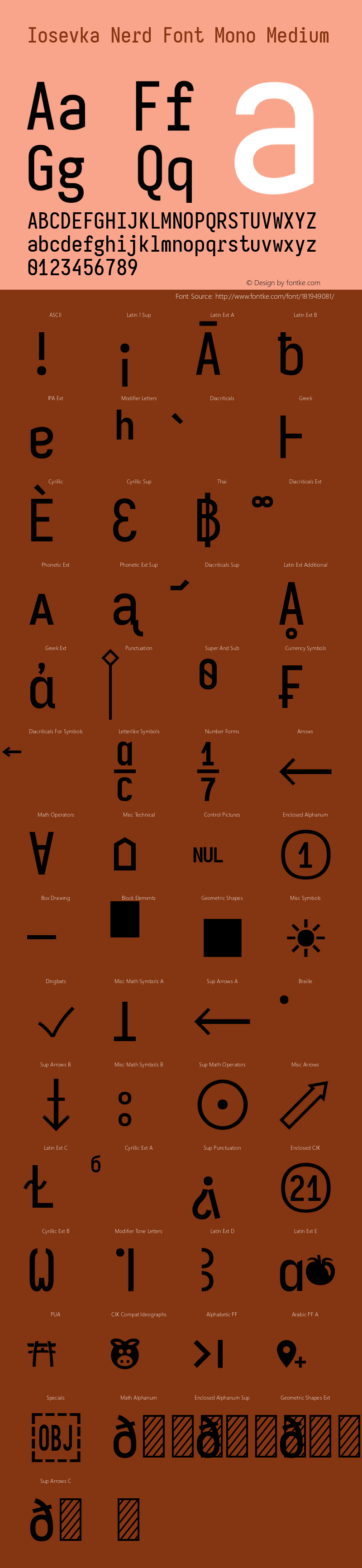 Iosevka Mayukai Codepro Medium Nerd Font Complete Mono Version 10.3.4; ttfautohint (v1.8.4)图片样张