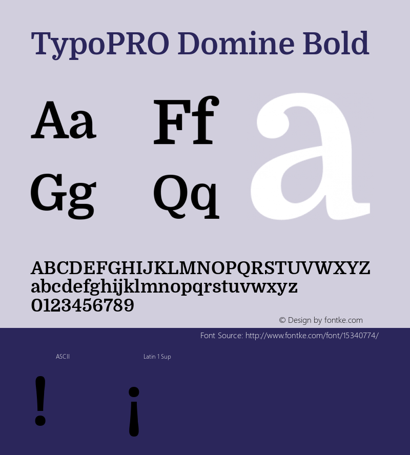 TypoPRO Domine Bold Version 1.000; ttfautohint (v0.93) -l 8 -r 50 -G 200 -x 14 -w 