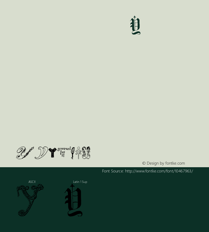 USF Decorative Letters-Y Regular Version 1.00 October 17, 2012, initial release图片样张