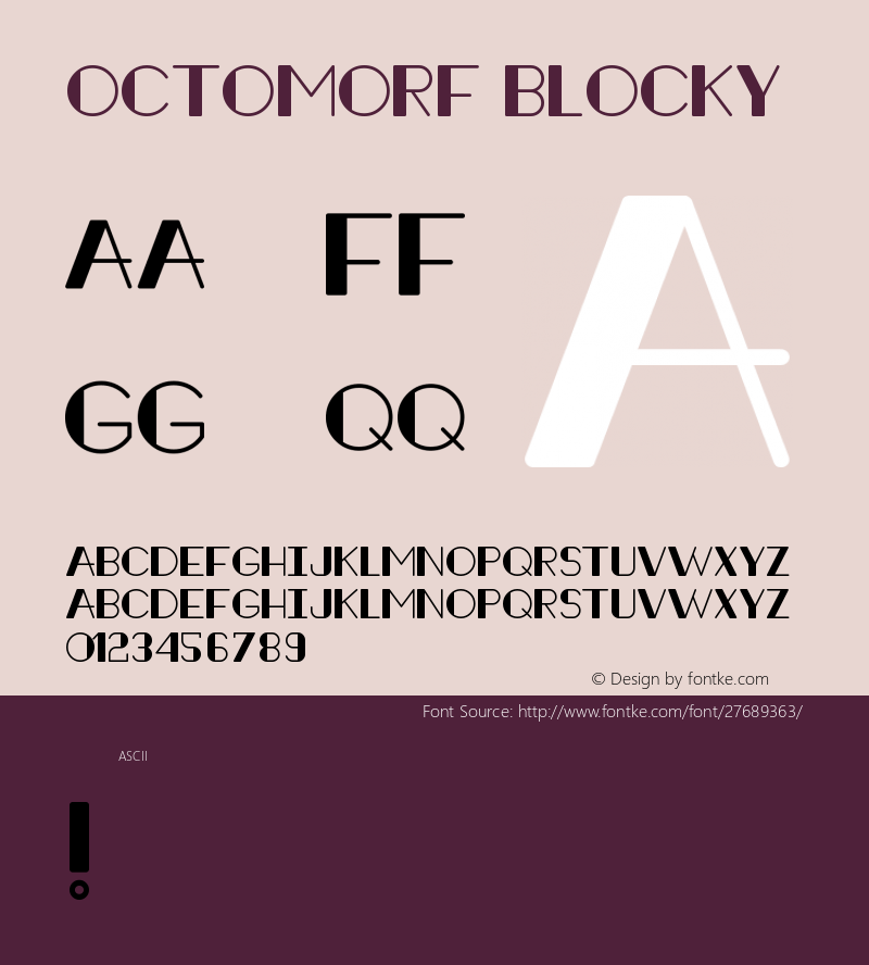 Octomorf-Blocky Version 1.001;PS 001.001;hotconv 1.0.56;makeotf.lib2.0.21325图片样张