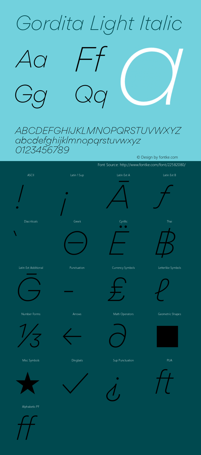 Gordita-LightItalic Version 1.000 2016 WF图片样张