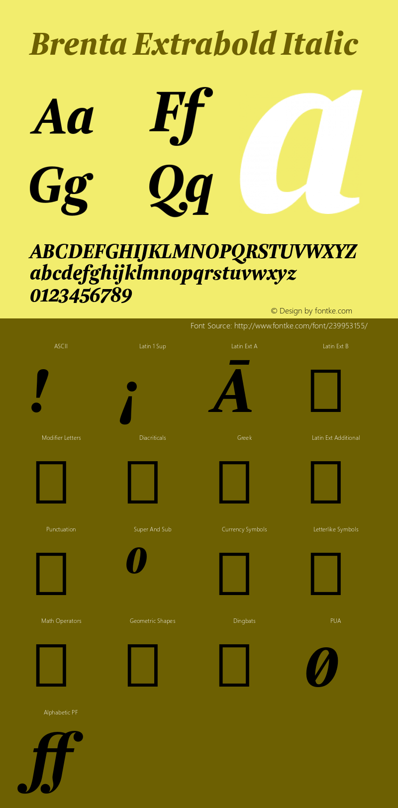 Brenta Extrabold Italic Version 1.002图片样张