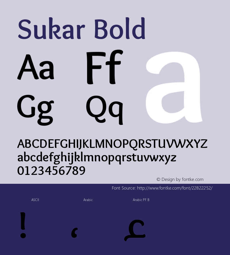 Sukar Bold Version 1.00 March 27, 2016, initial release图片样张