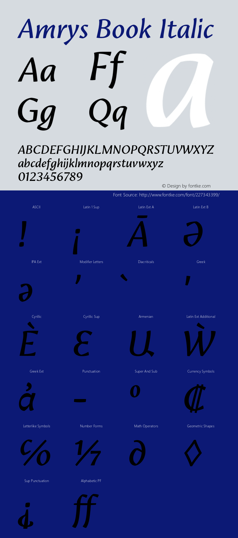 Amrys Book Italic Version 1.00, build 18, g2.5.2.1158, s3图片样张