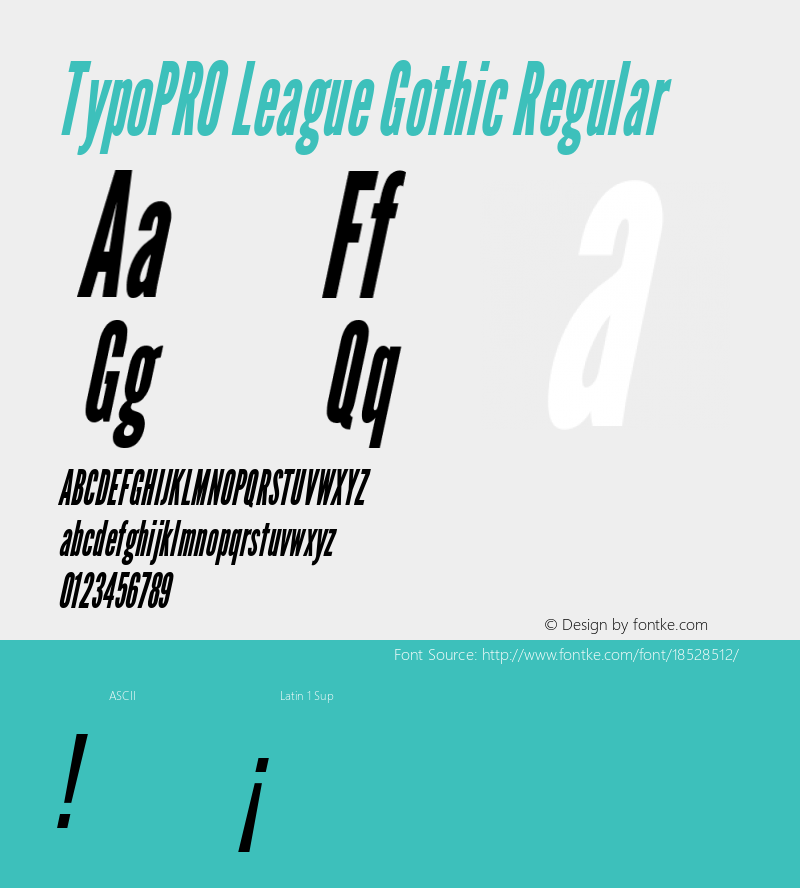 TypoPRO League Gothic Regular Version 1.001;PS 001.001;hotconv 1.0.56;makeotf.lib2.0.21325图片样张