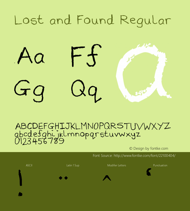 Lost and Found Version 1.00 April 2, 2014, initial release图片样张