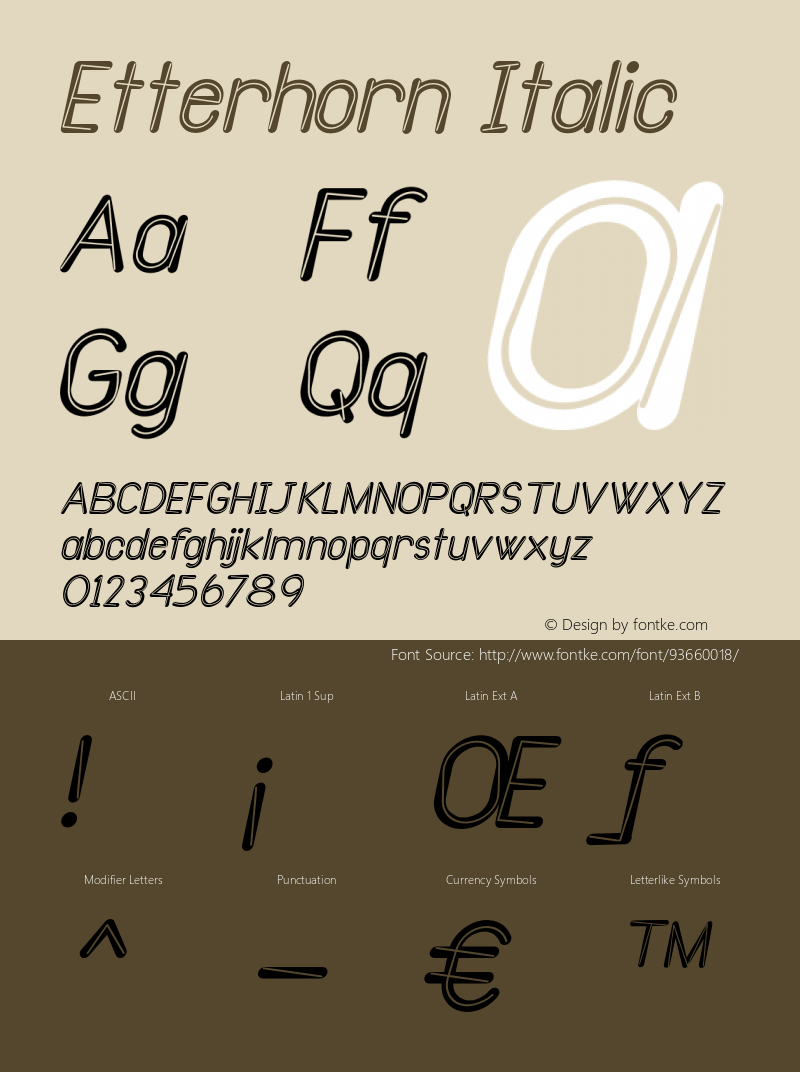 Etterhorn-Italic Version 1.000图片样张