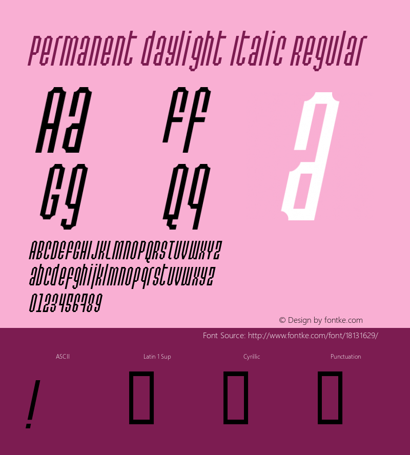 Permanent daylight Italic Regular 2图片样张