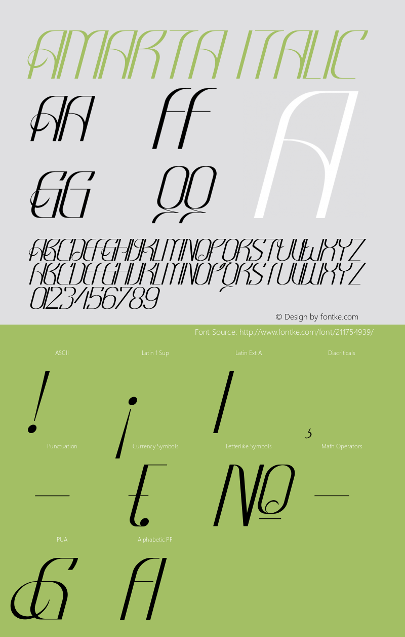 Amarta Italic Version 1.00;October 2, 2021;FontCreator 13.0.0.2683 64-bit图片样张