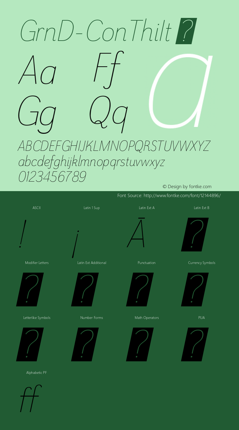GrnD-ConThiIt ☞ Version 1.000;com.myfonts.insigne.grenale-2.con-thin-italic.wfkit2.457R图片样张