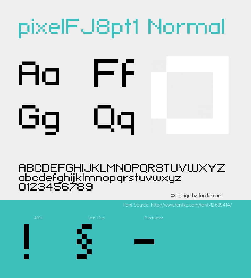 pixelFJ8pt1 Normal Macromedia Fontographer 4.1.4 4/30/01图片样张