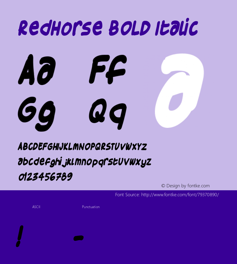 RedHorse BOLD Italic Macromedia Fontographer 4.1 6/12/98图片样张