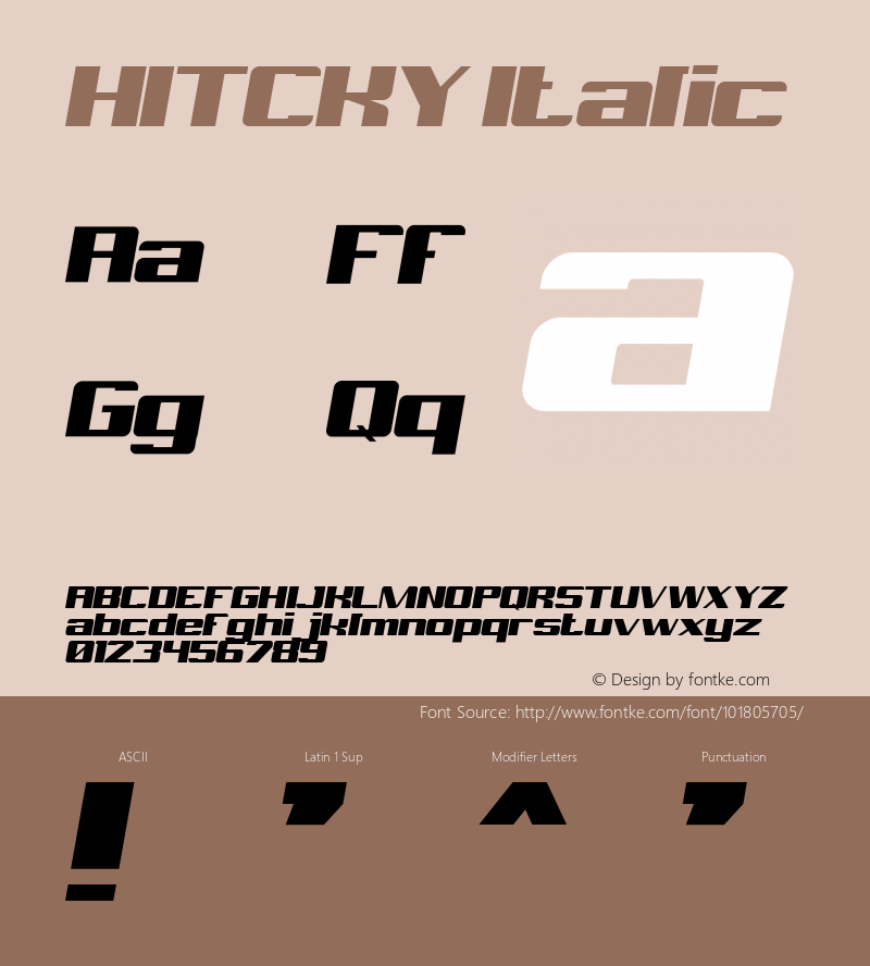 HITCKY Italic Version 1.000图片样张