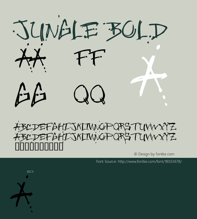 Jungle Bold Macromedia Fontographer 4.1.2 4/13/96图片样张