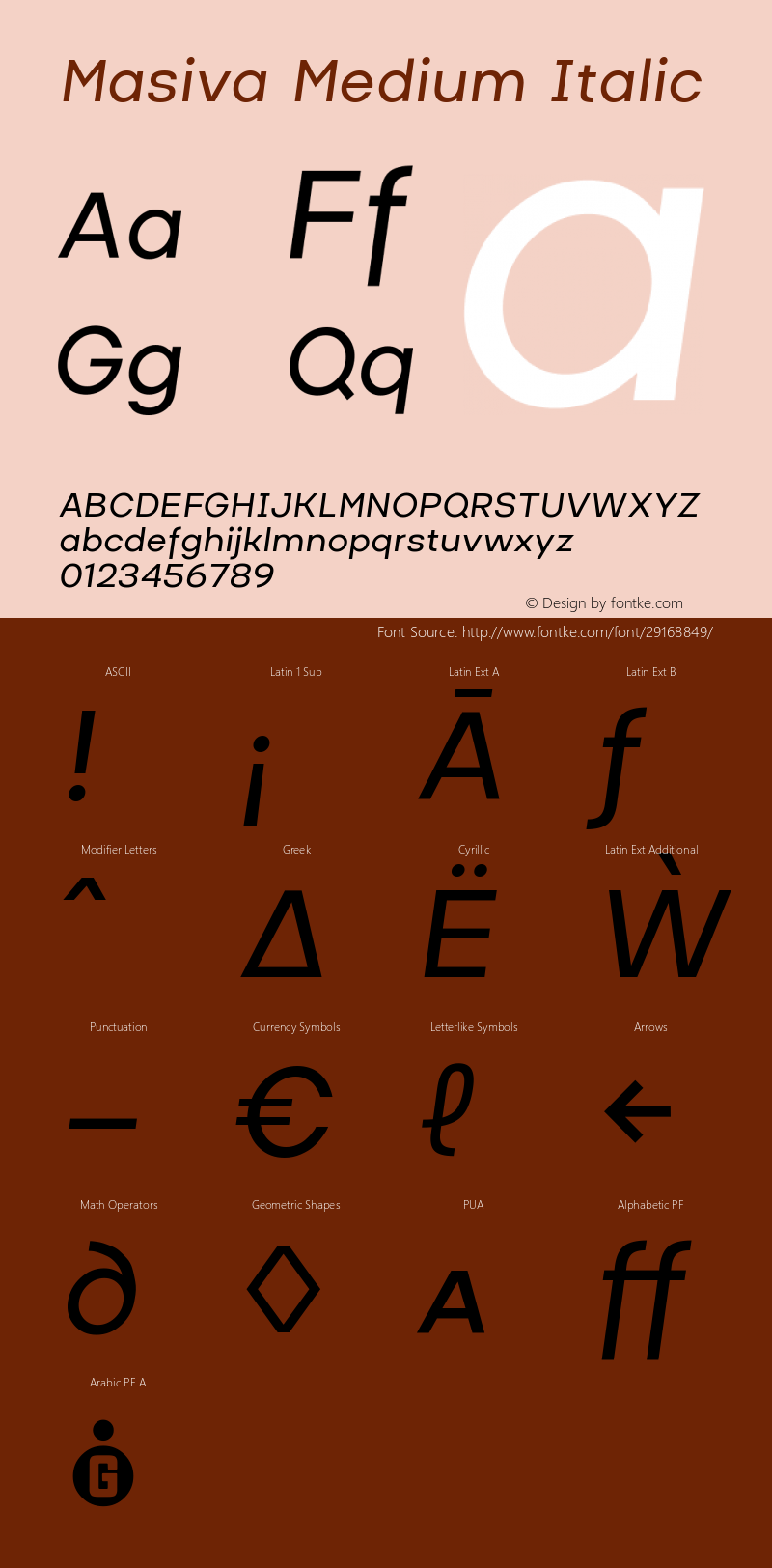 Masiva Medium Italic Version 001.001 ;YWFTv17图片样张