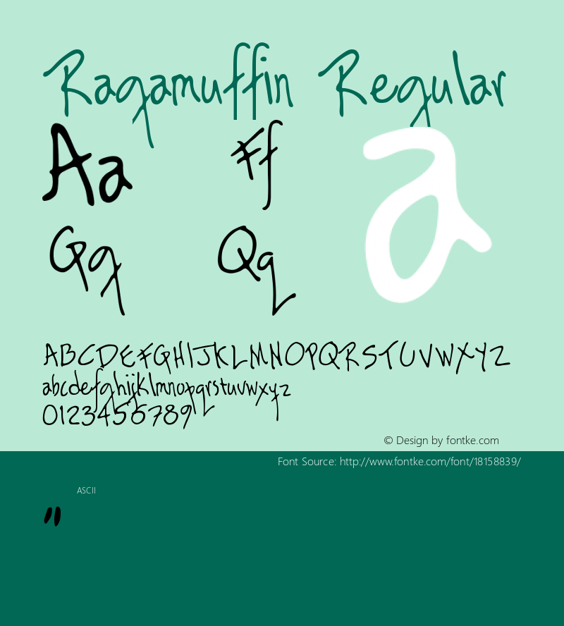 Ragamuffin Regular Version 1.00图片样张