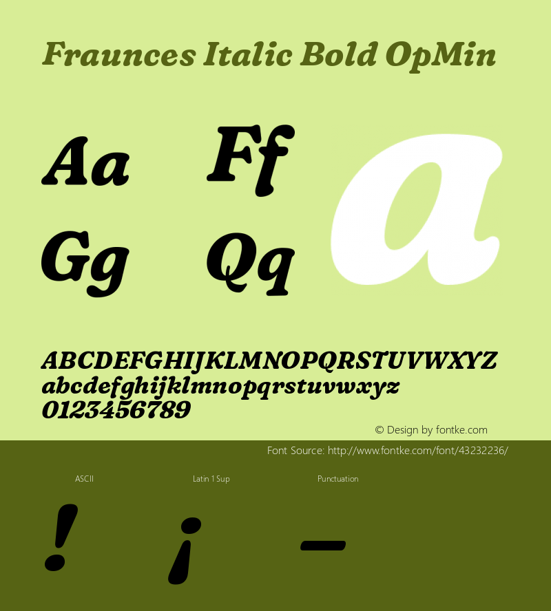 Fraunces Italic Bold OpMin Version 0.000图片样张