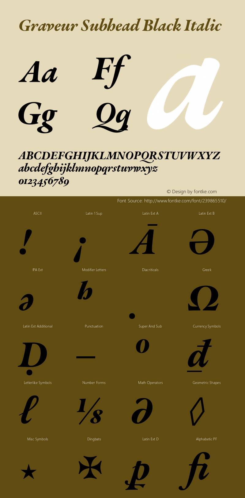 Graveur Subhead Black Italic Version 1.005;FEAKit 1.0图片样张