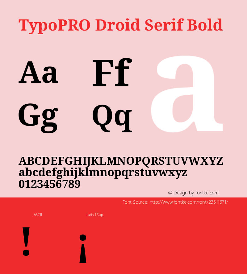 TypoPRO Droid Serif Bold Version 1.03图片样张