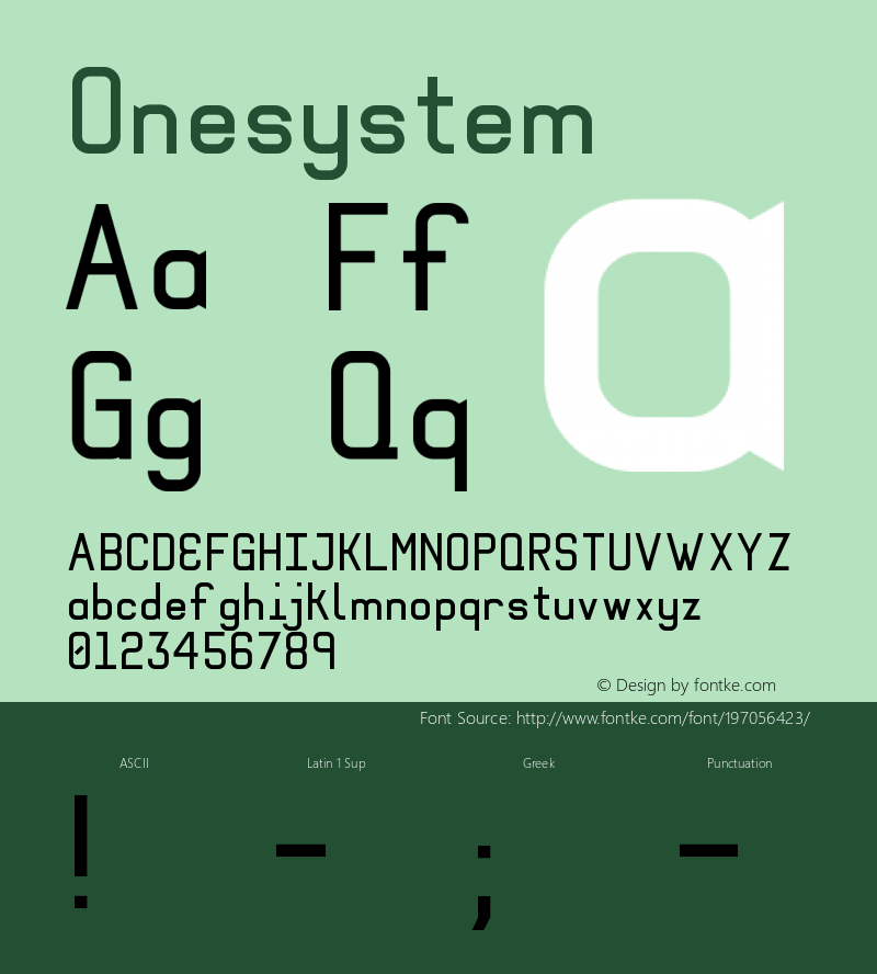 ☞Onesystem Version 001.000; ttfautohint (v1.5);com.myfonts.easy.words-pictures.onesystem.regular.wfkit2.version.34v7图片样张