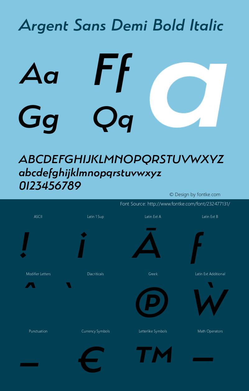 Argent Sans Demi Bold Italic Version 3.000;PS 003.000;hotconv 1.0.88;makeotf.lib2.5.64775图片样张