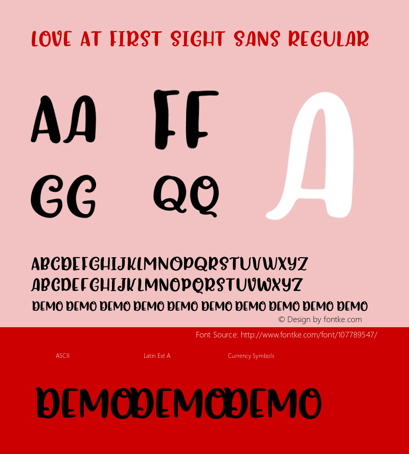 Love At First Sight Sans Regular Version 1.000;hotconv 1.0.109;makeotfexe 2.5.65596图片样张