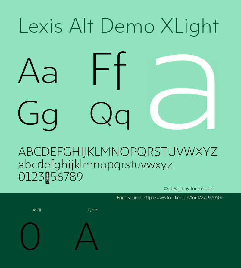 Lexis Alt Demo XLight Version 1.000;PS 001.000;hotconv 1.0.88;makeotf.lib2.5.64775图片样张