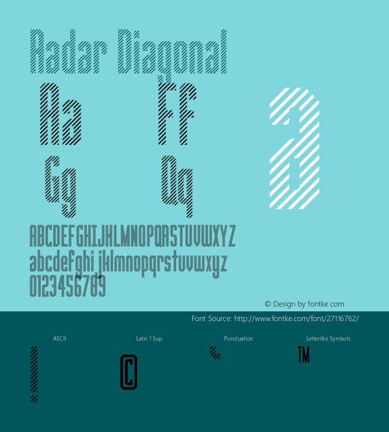 Radar Diagonal Version 1.002;Fontself Maker 2.3.4图片样张